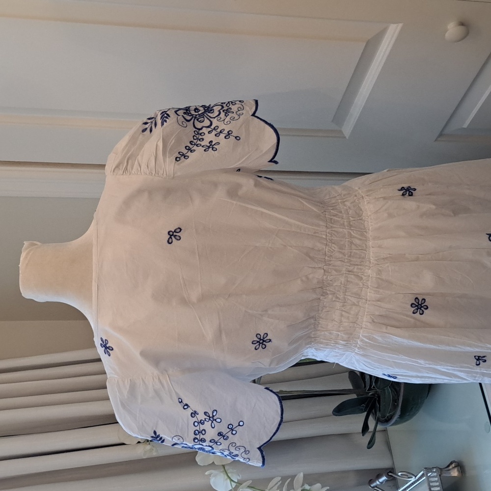 NWOT‎ Anthropologie Womens Somerset White Cotton Maxi Eyelet Dress MD - Picture 6 of 10